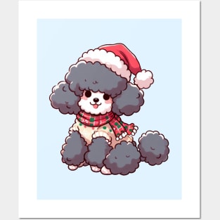 Cute Christmas Poodle Posters and Art